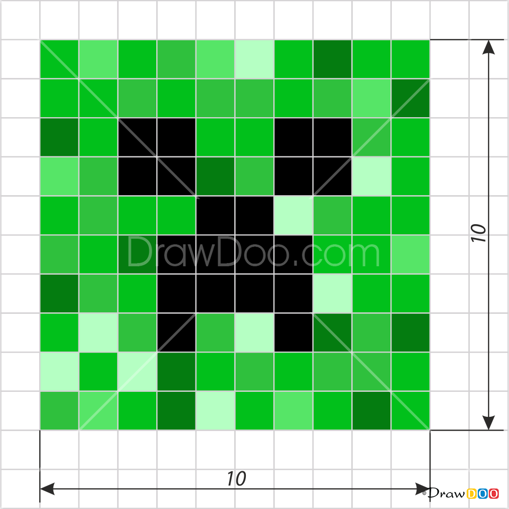 how-to-draw-creeper-face-pixel-minecraft